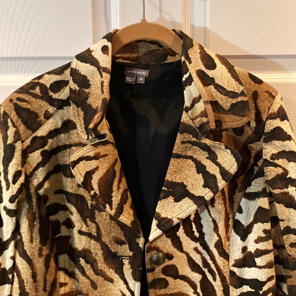 Anthracite Animal Print Jacket Sz 14